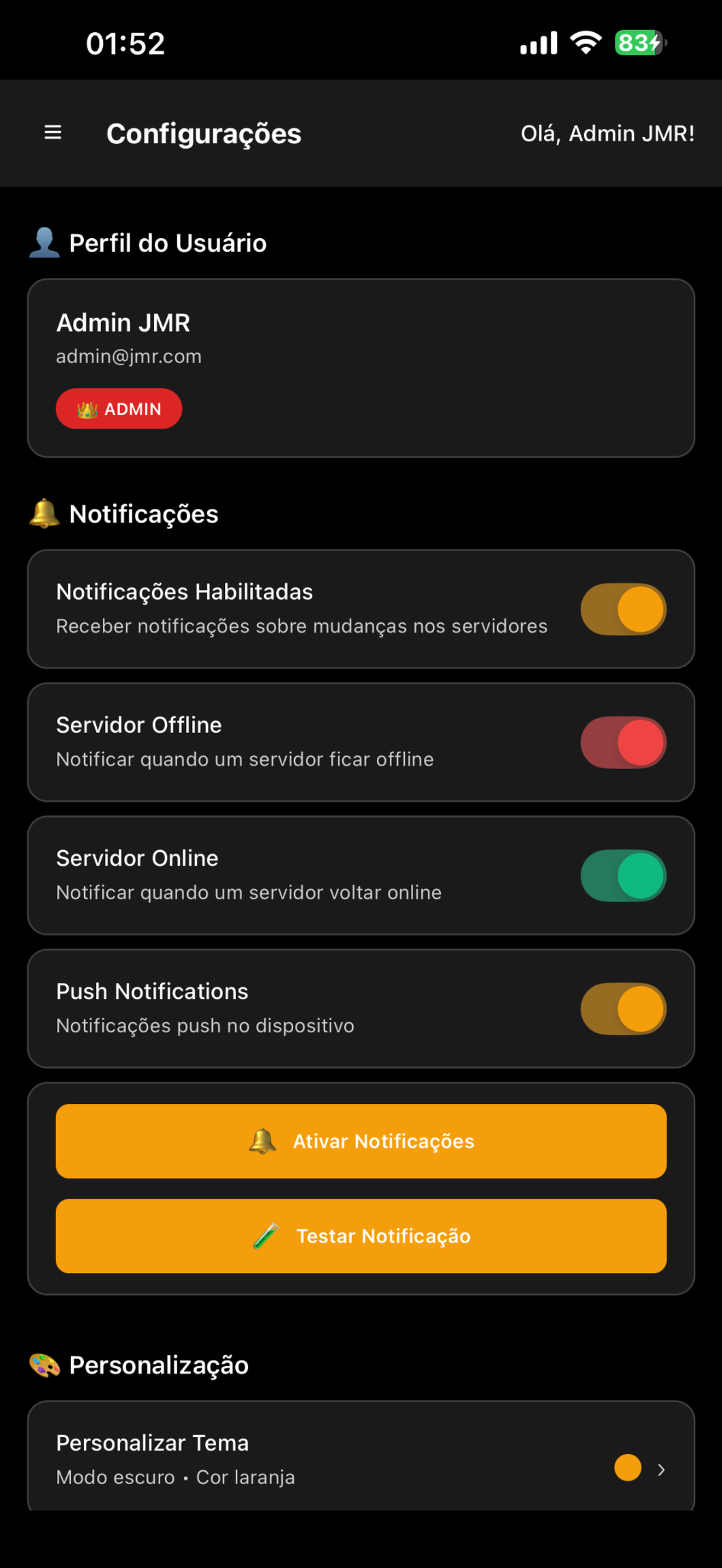 Configurações